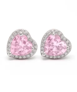 حلق بنادورا قلب بينك- Pandora earring Pink heart