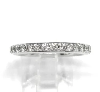 خاتم خطوبة حجر أبيض – Ladies Diamond Wedding Band - الصورة 4