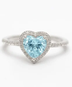 خاتم البنادورة فص بيبي بلو -Pandora ring Baby blue heart